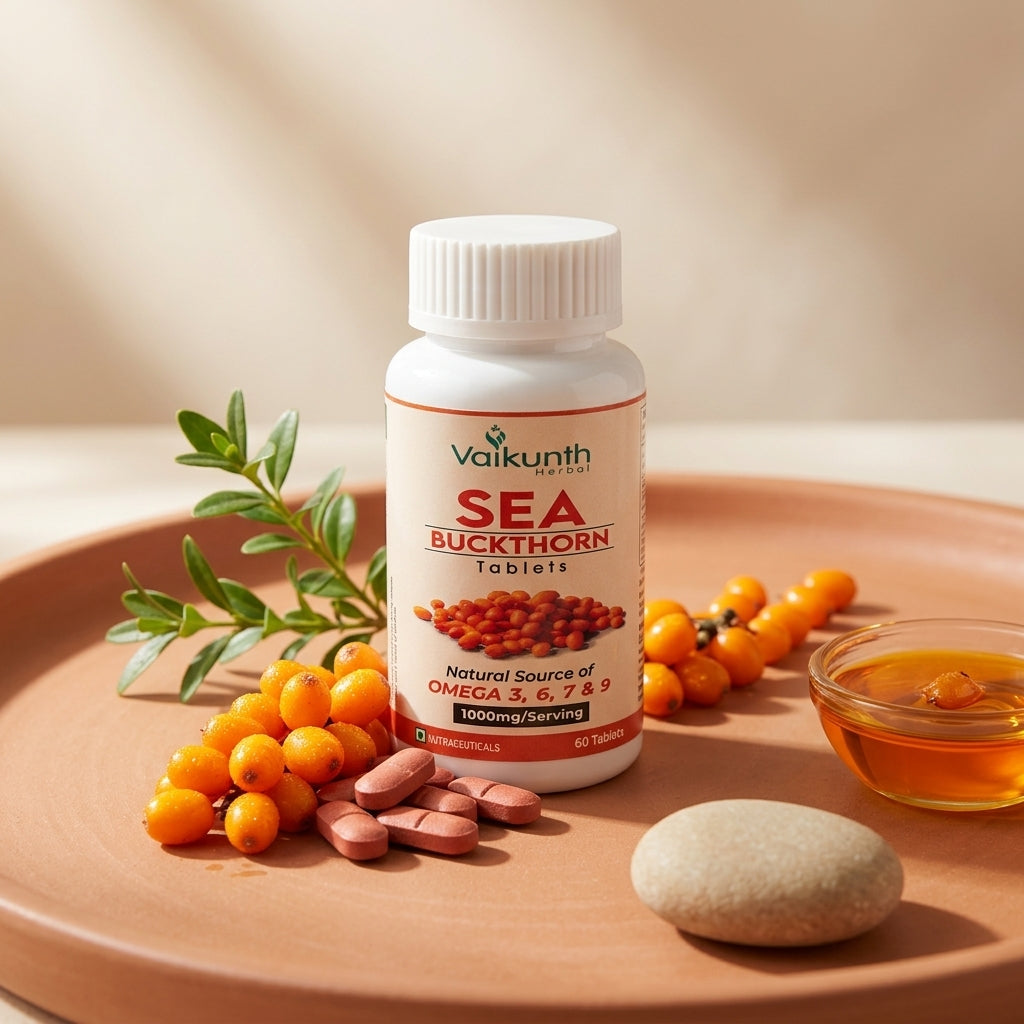 Vaikunth Herbal Sea Buckthorn Tablets | 1000mg | 60 Tablets